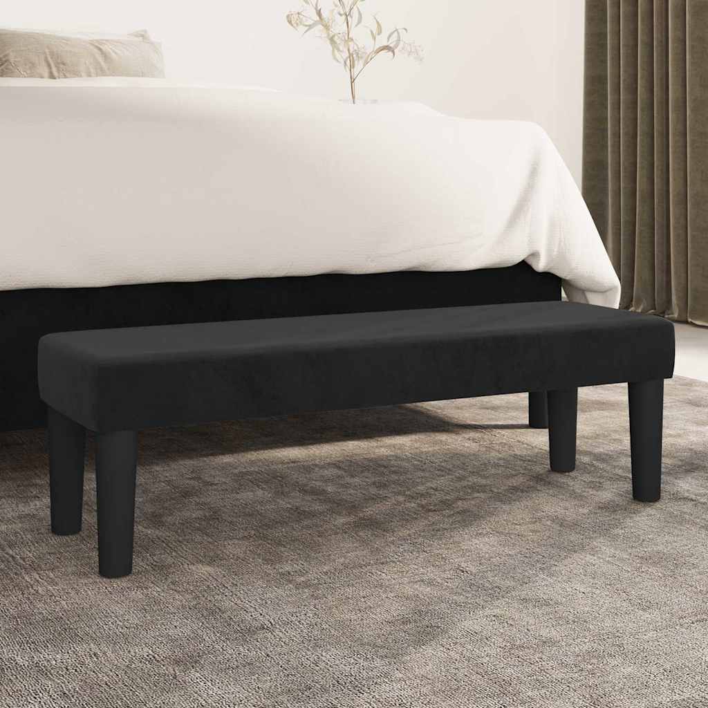 Bench Black 100x30x30 cm Velvet