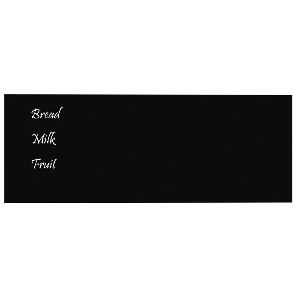 Wall-mounted Magnetic Board Black 80x30 cm Tempered Glass