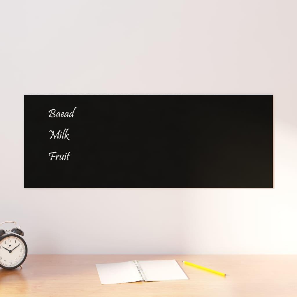 Wall-mounted Magnetic Board Black 80x30 cm Tempered Glass