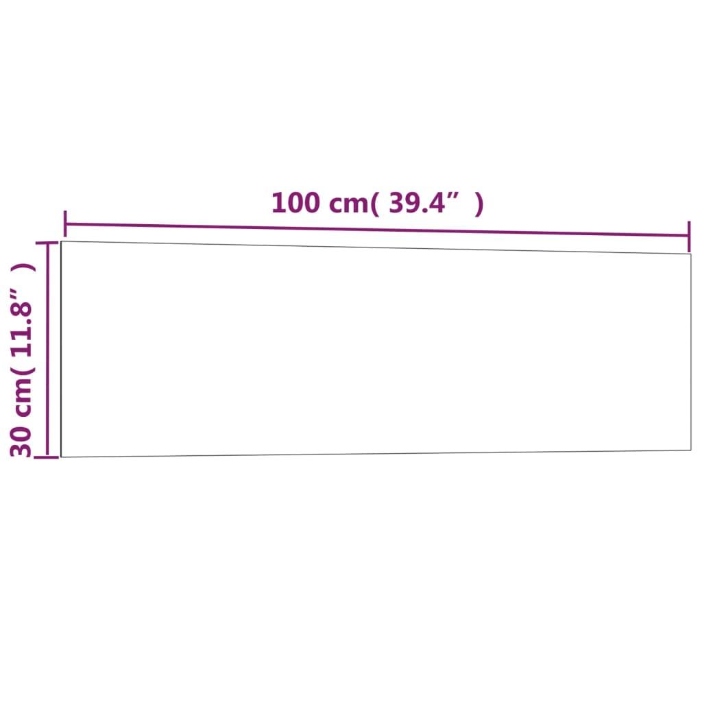 Wall-mounted Magnetic Board Black 100x30 cm Tempered Glass