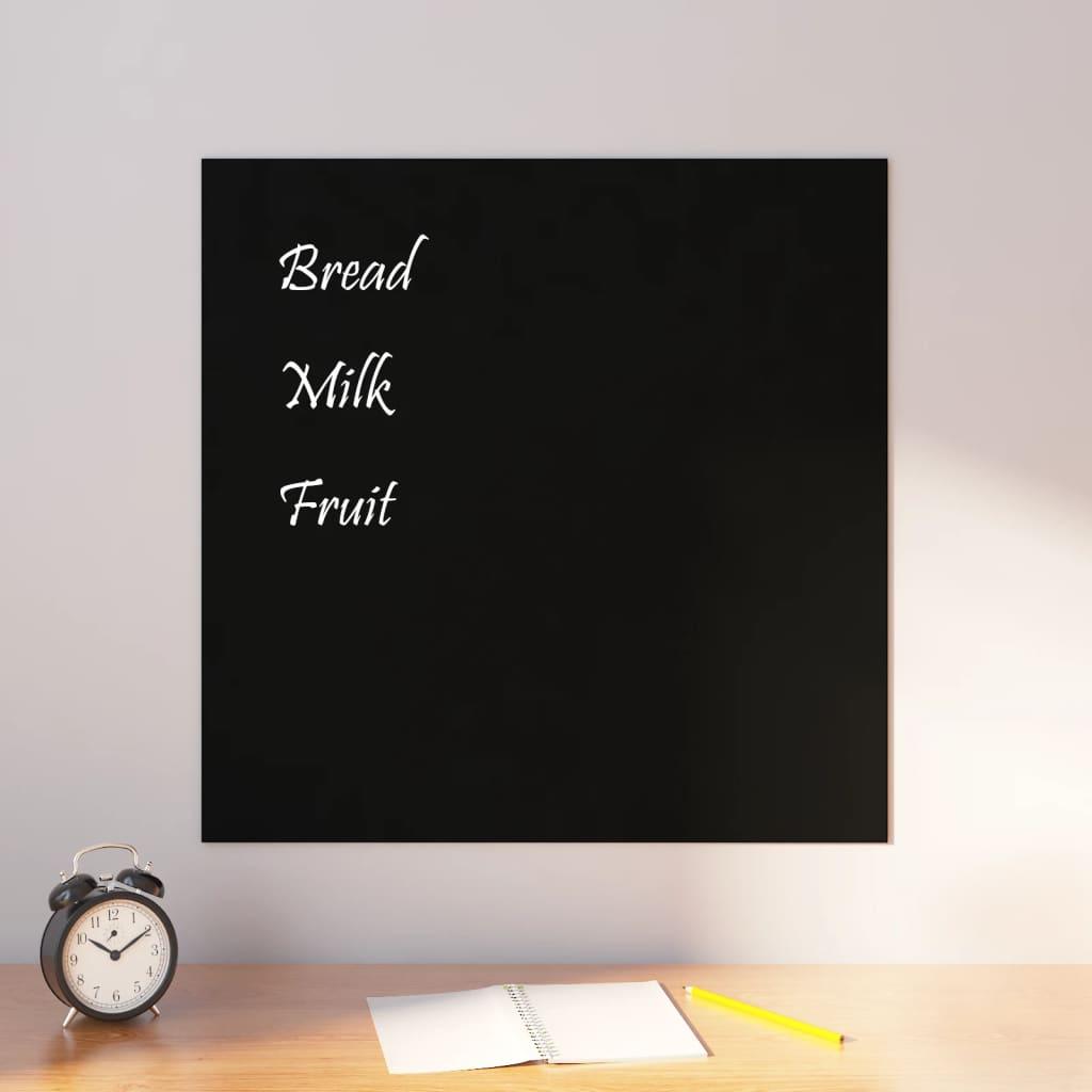 Wall-mounted Magnetic Board Black 60x60 cm Tempered Glass