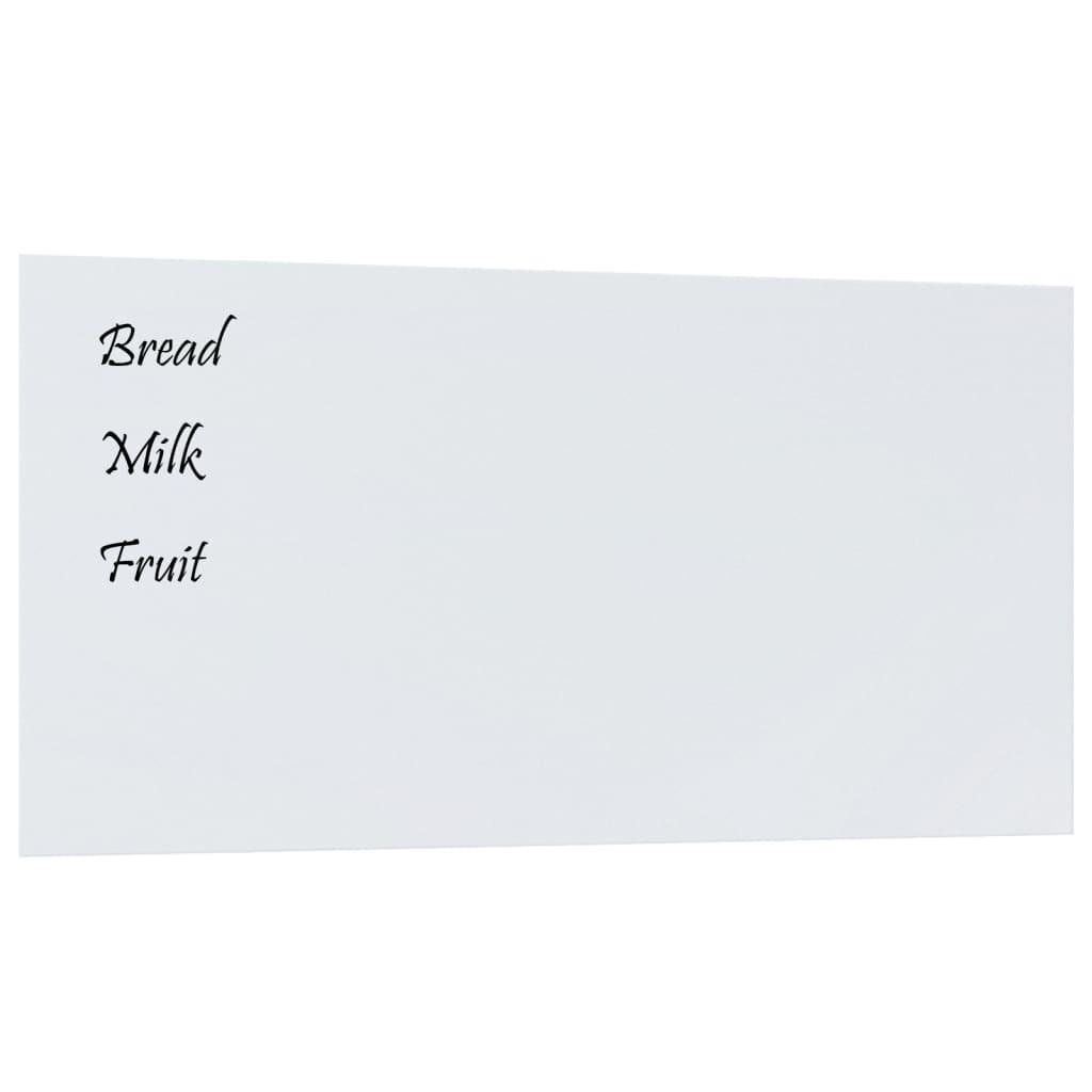 Wall-mounted Magnetic Board White 100x50 cm Tempered Glass