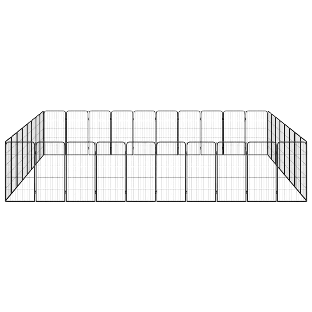 36-Panel Dog Playpen Black 50x100 cm Powder-coated Steel