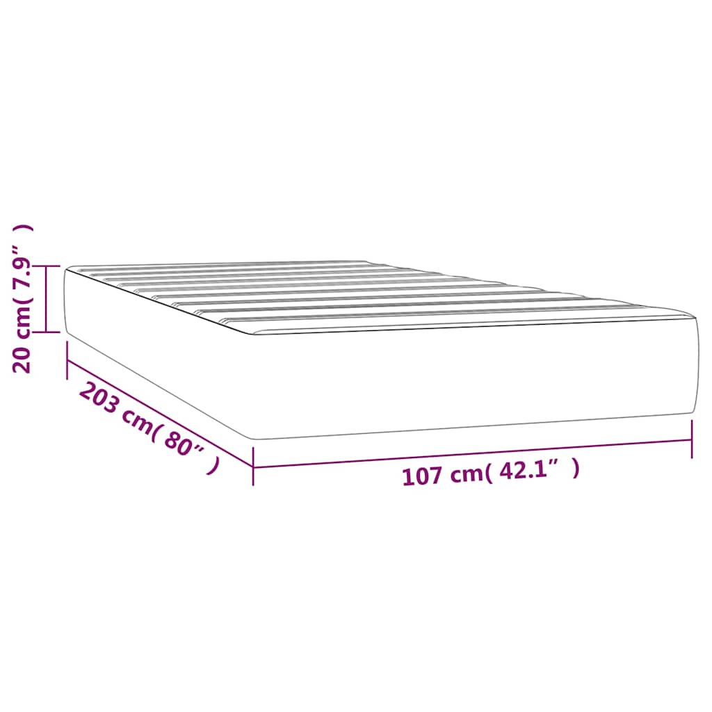 Pocket Spring Bed Mattress Medium Dark Grey 107x203x20 cm Super Single Fabric