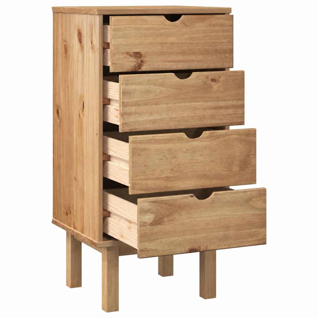 Drawer Cabinet OTTA 45x39x90cm Solid Wood Pine