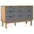 Drawer Cabinet OTTA Brown&Grey 111x43x73.5 cm Solid Wood Pine