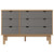 Drawer Cabinet OTTA Brown&Grey 111x43x73.5 cm Solid Wood Pine