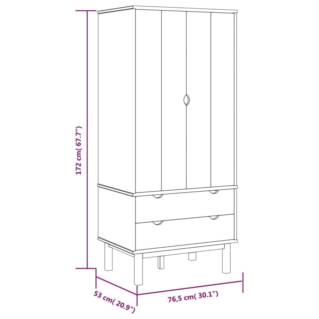 Wardrobe OTTA Brown and Grey 76.5x53x172 cm Solid Wood Pine