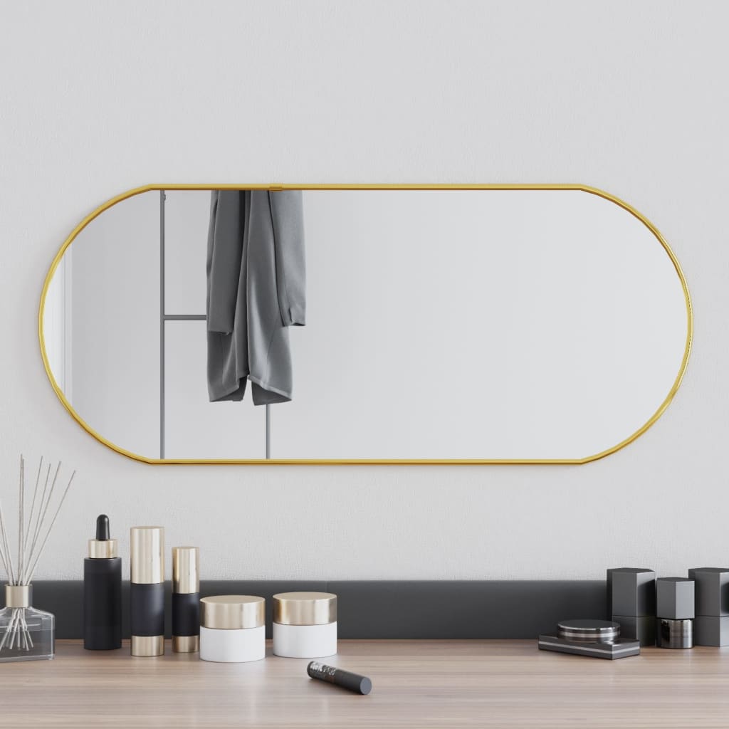 Wall Mirror Gold 70x30 cm Oval