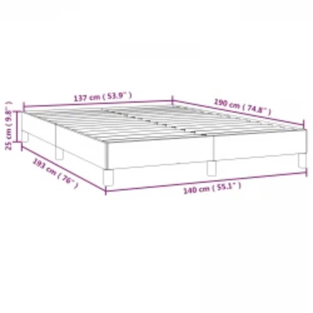 Bed Frame without Mattress Dark Grey 137x187 cm Double Fabric