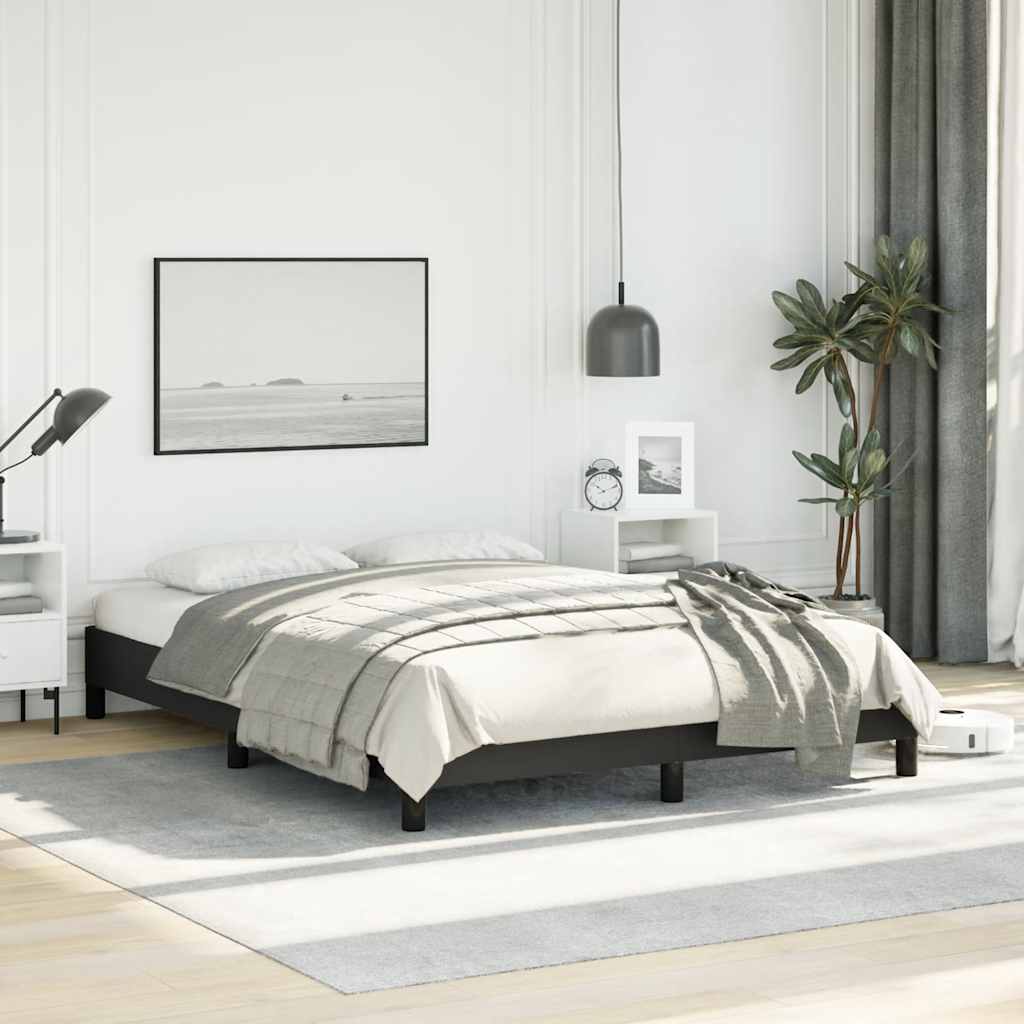 Bed Frame without Mattress Black 137x187 cm Double Faux Leather