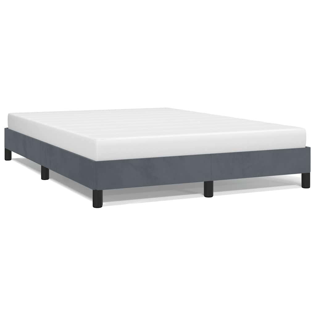 Bed Frame without Mattress Dark Grey 152x203 cm Queen Velvet