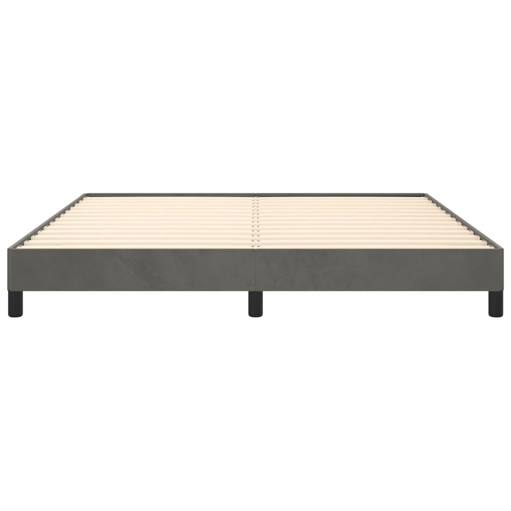 Bed Frame without Mattress Dark Grey 152x203 cm Queen Velvet