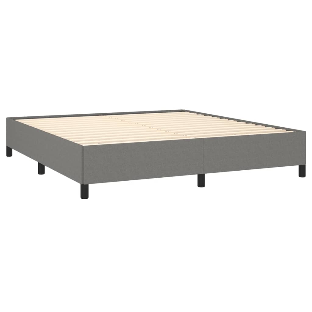 Bed Frame without Mattress Dark Grey 152x203 cm Queen Fabric