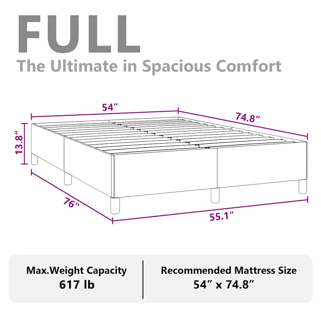 Bed Frame without Mattress Black 137x187 cm Double Faux Leather