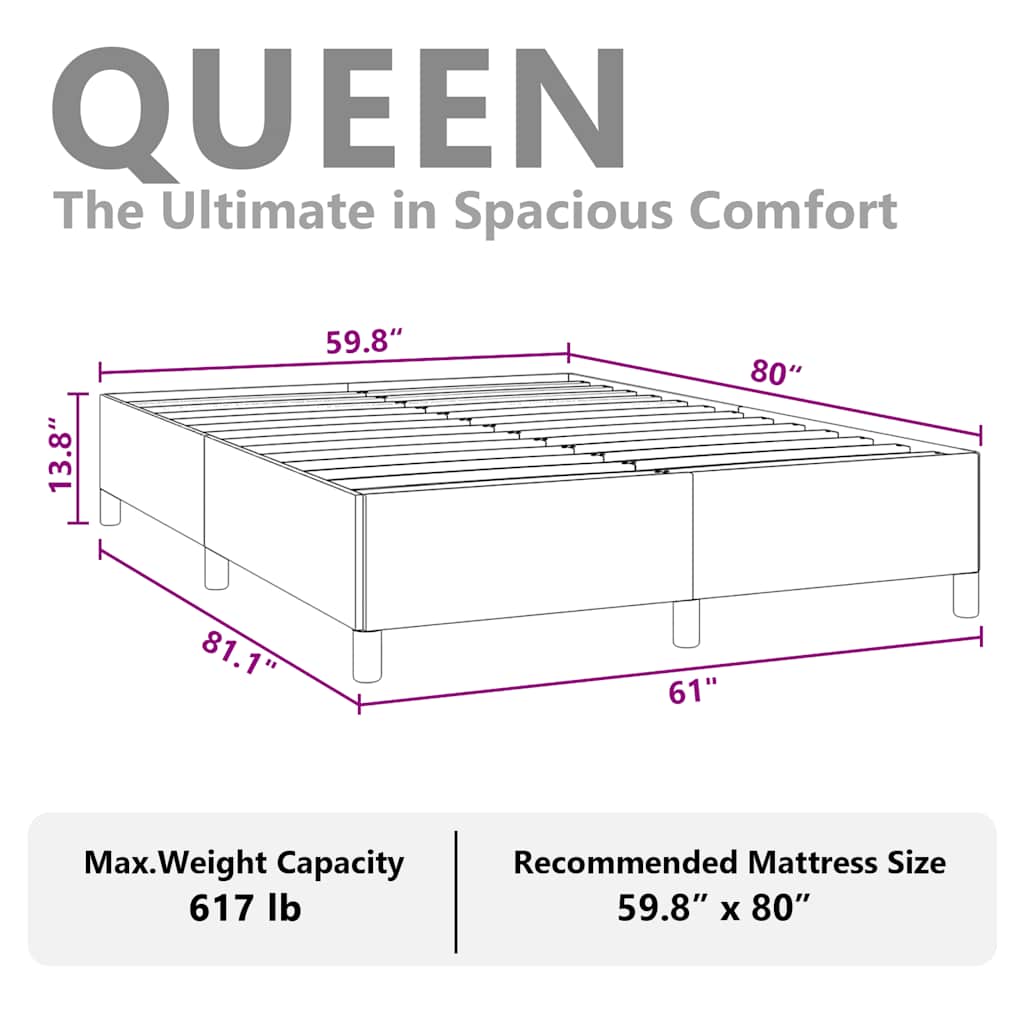 Bed Frame without Mattress Black 152x203 cm Queen Faux Leather