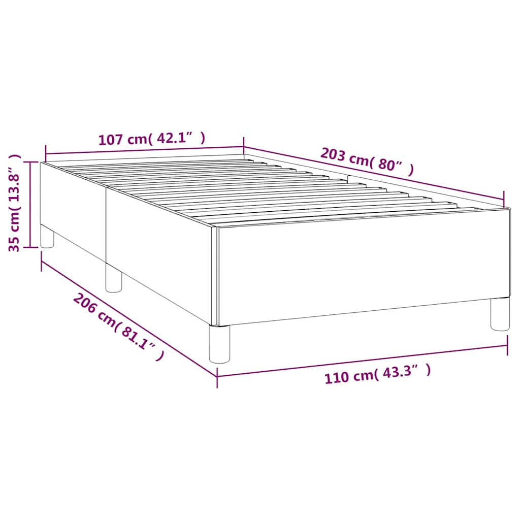Bed Frame without Mattress Black King Single Faux Leather