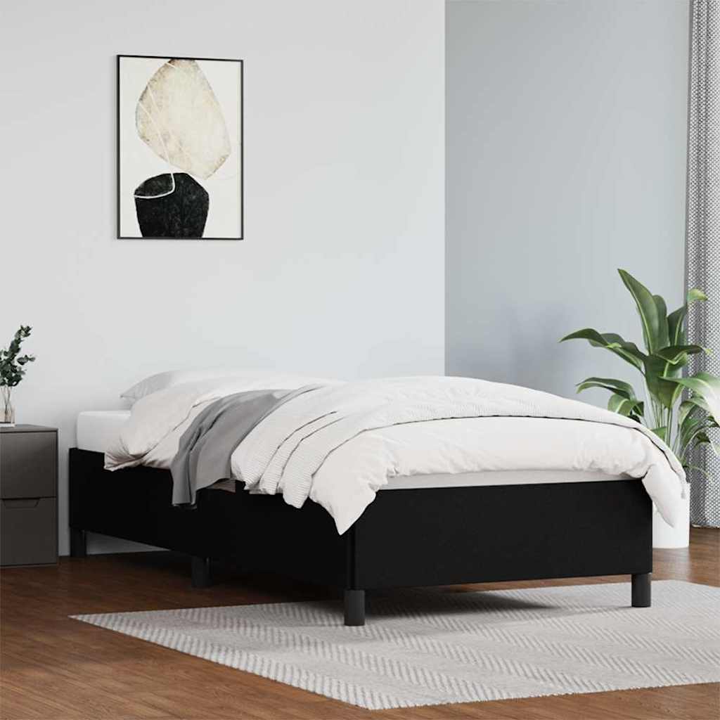 Bed Frame without Mattress Black King Single Faux Leather