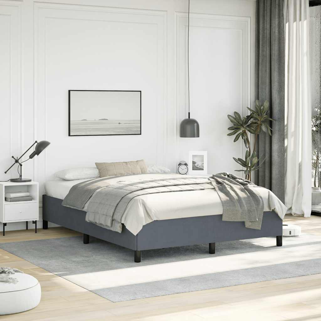 Bed Frame without Mattress Dark Grey 152x203 cm Queen Velvet