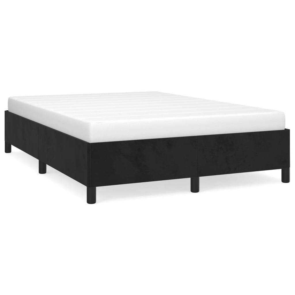 Bed Frame without Mattress Black 152x203 cm Queen Velvet