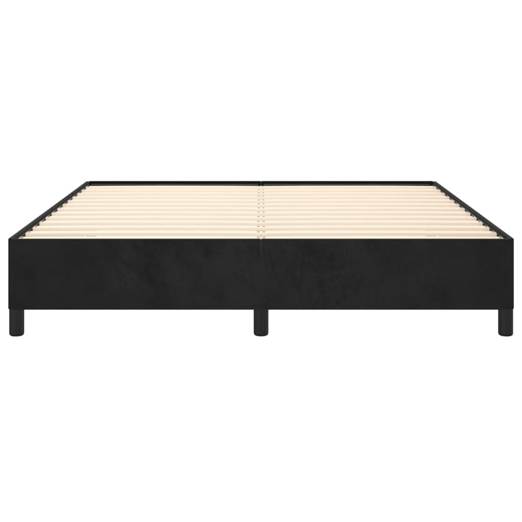 Bed Frame without Mattress Black 152x203 cm Queen Velvet