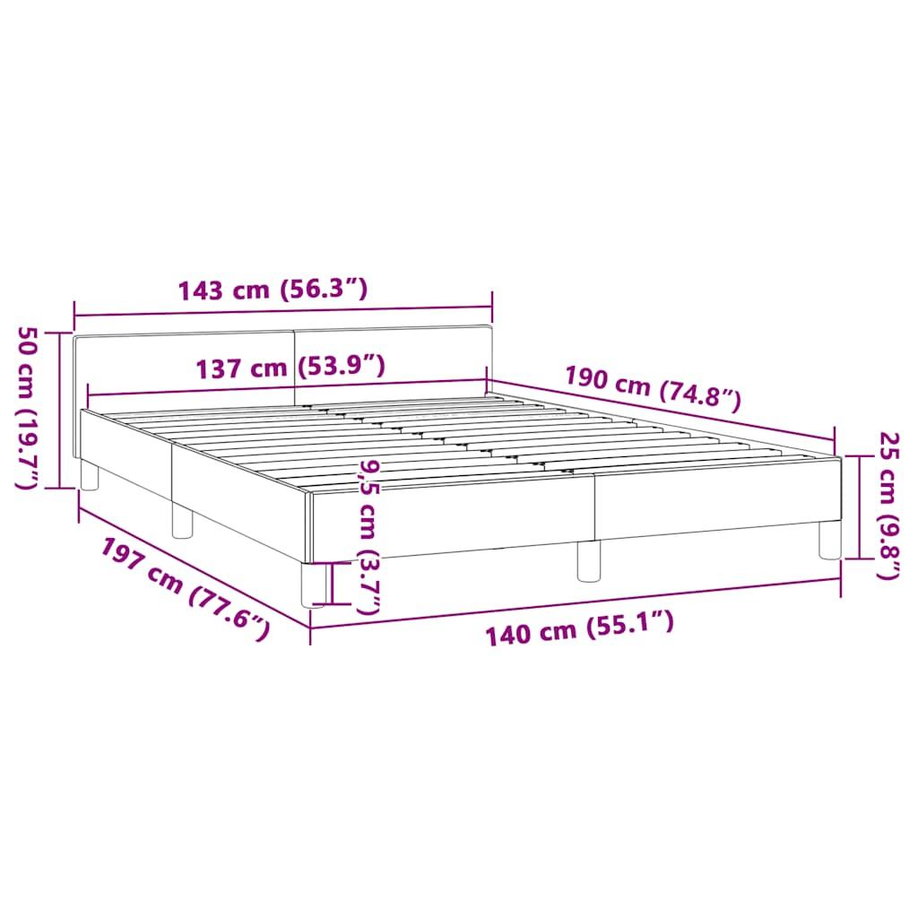 Bed Frame without Mattress Black Double Fabric
