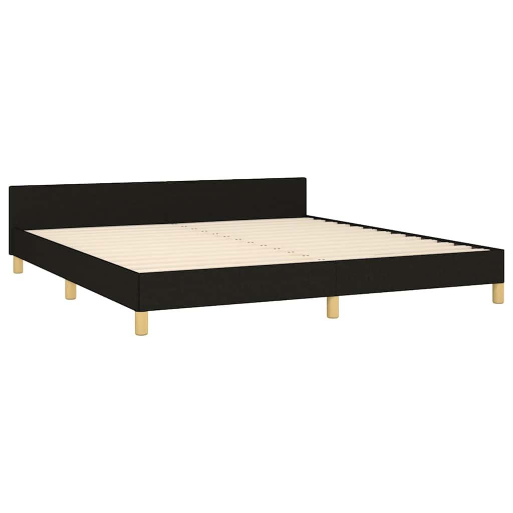 Bed Frame without Mattress Black Queen Fabric
