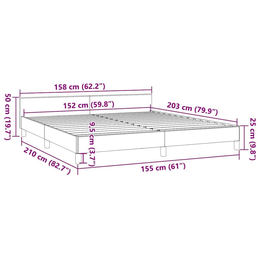 Bed Frame without Mattress Black Queen Faux Leather