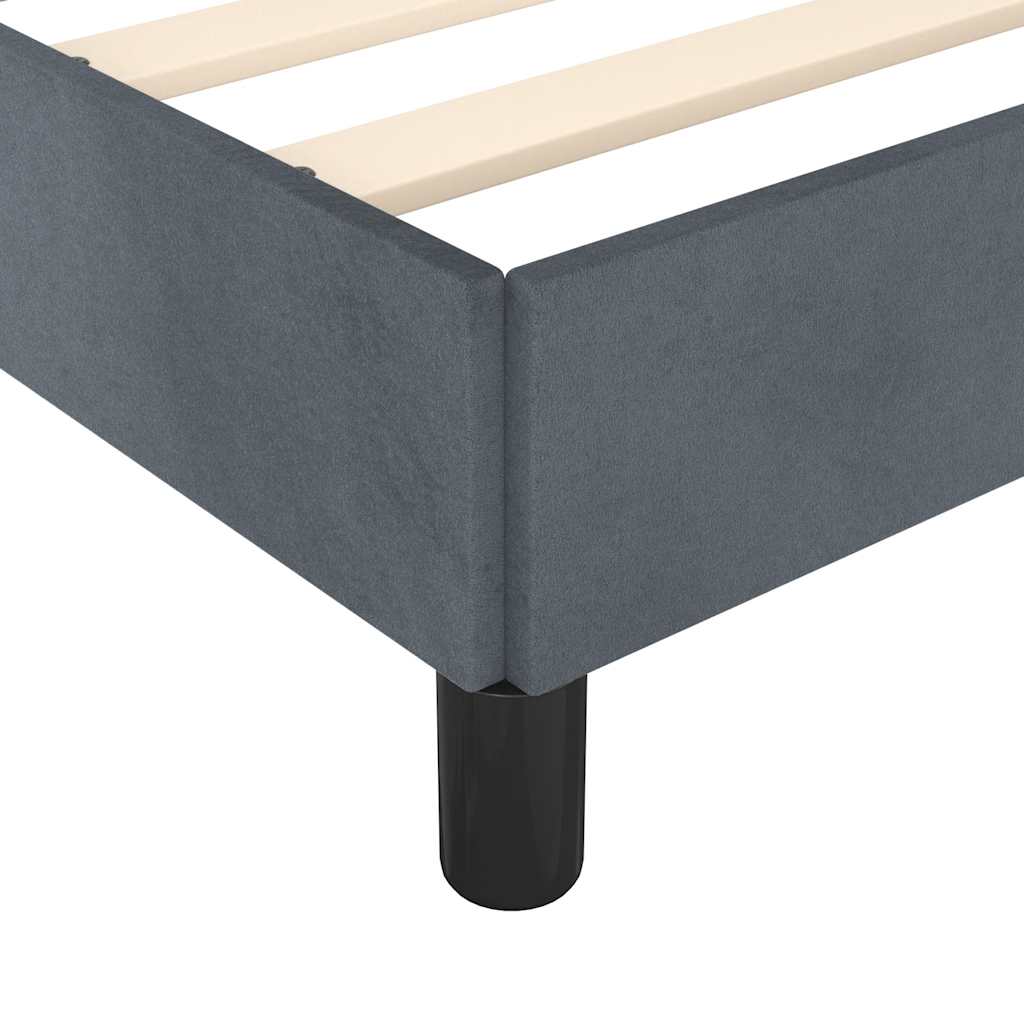 Bed Frame without Mattress Dark Grey Double Velvet