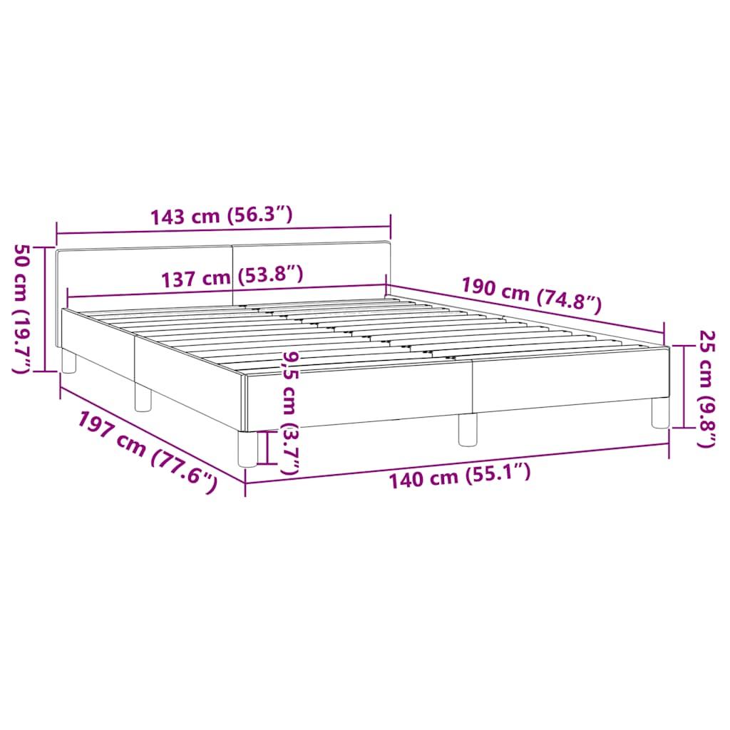 Bed Frame without Mattress Dark Grey Double Velvet