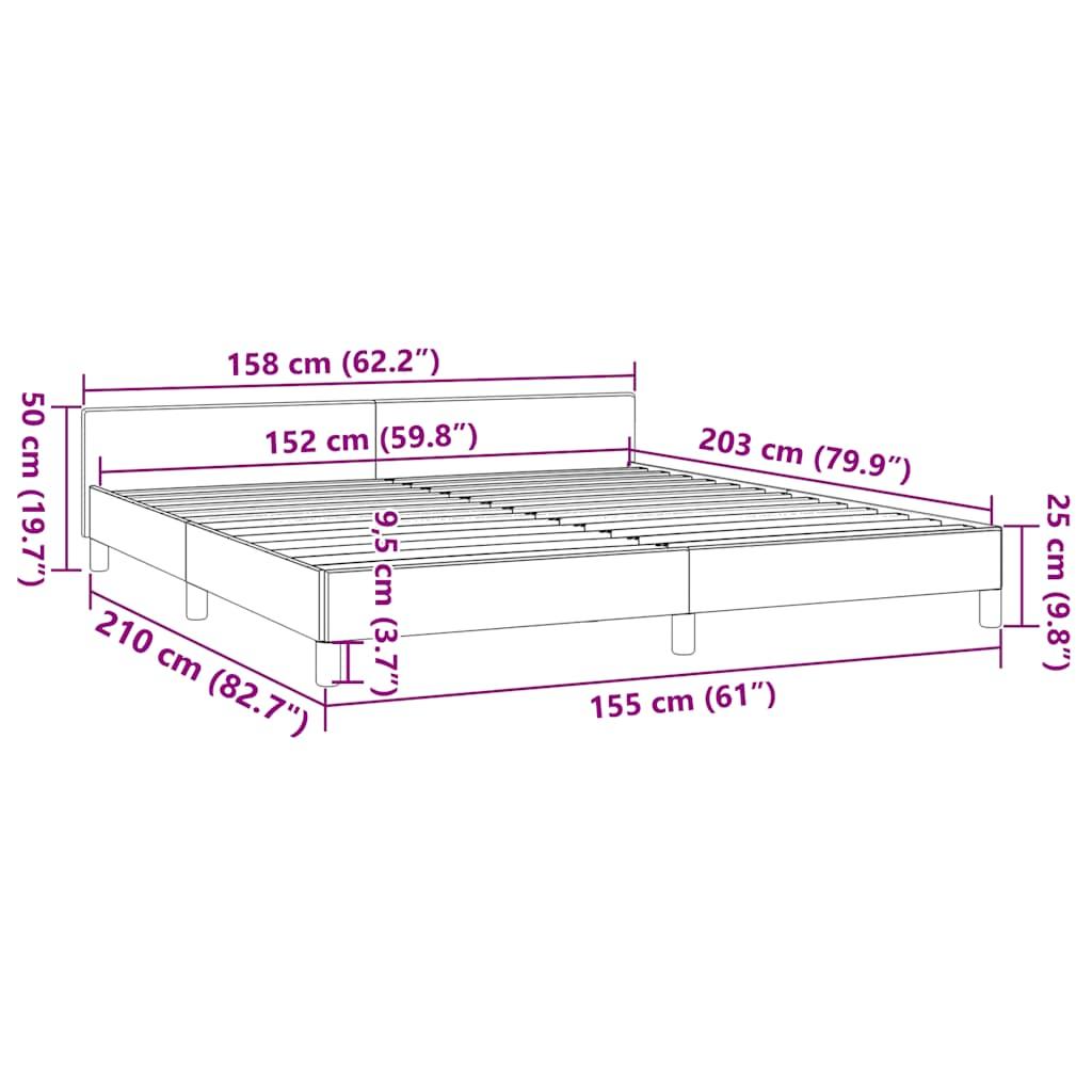 Bed Frame without Mattress Black Queen Velvet