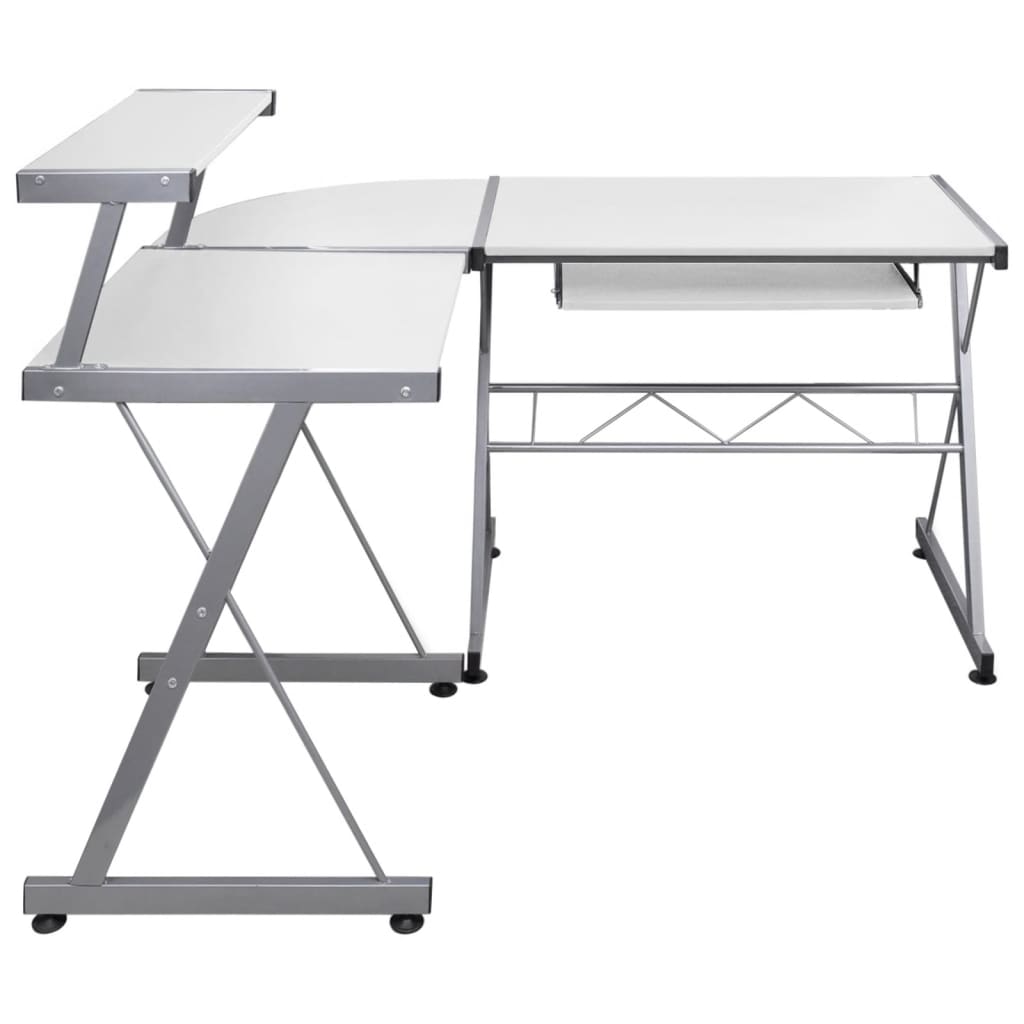 Corner Computer Desk White 132x112x99 cm Engineered Wood