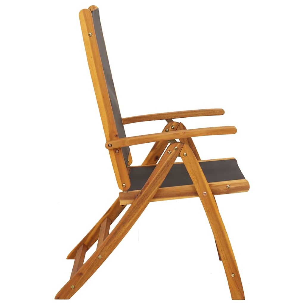 Folding Garden Chairs 4 pcs Solid Wood Acacia and Textilene