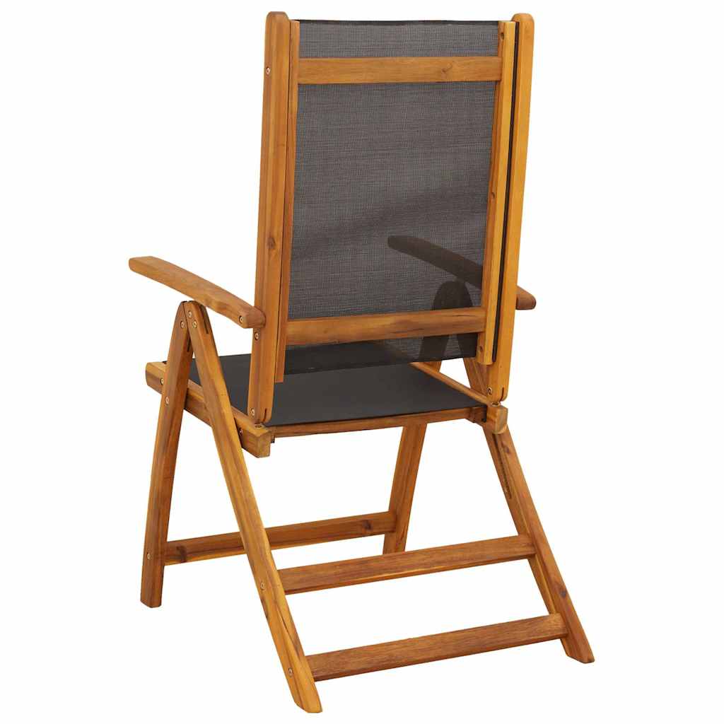 Folding Garden Chairs 6 pcs Solid Wood Acacia and Textilene