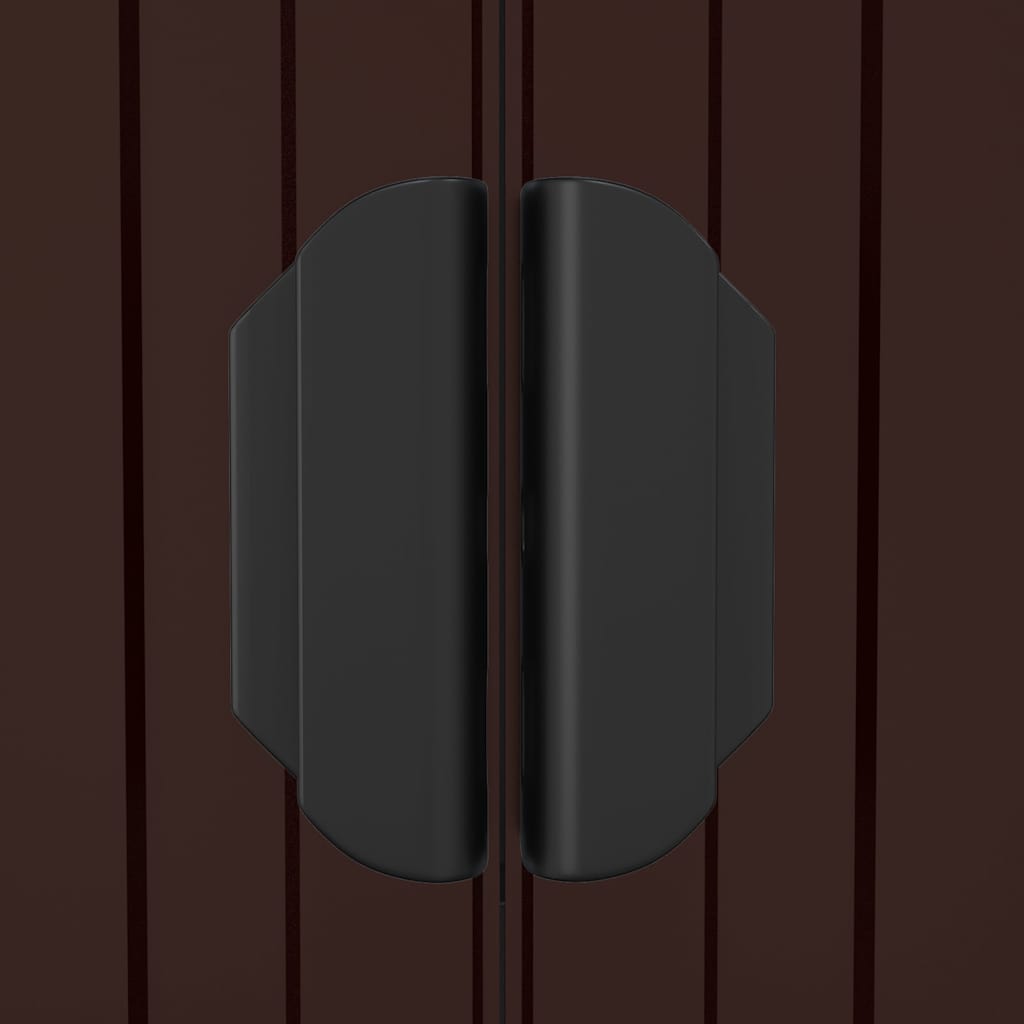 Garden Shed Dark Brown 192x108x223 cm Galvanised Steel
