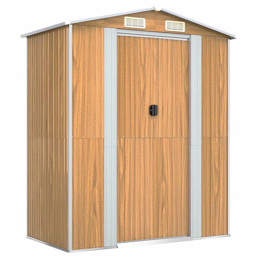 Garden Shed Light Brown 192x108x223 cm Galvanised Steel