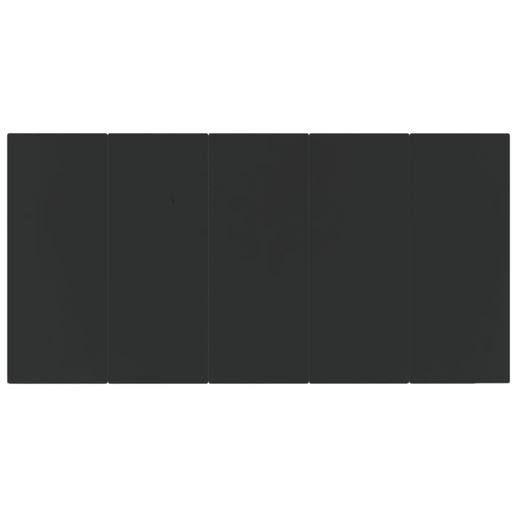 Garden Dining Table Black 200x100x74cm Steel and Tempered Glass