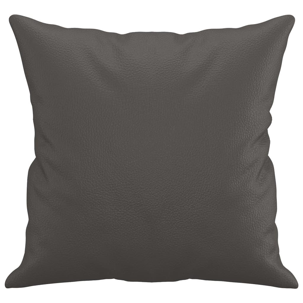 Throw Pillows 2 pcs Grey 40x40 cm Faux Leather
