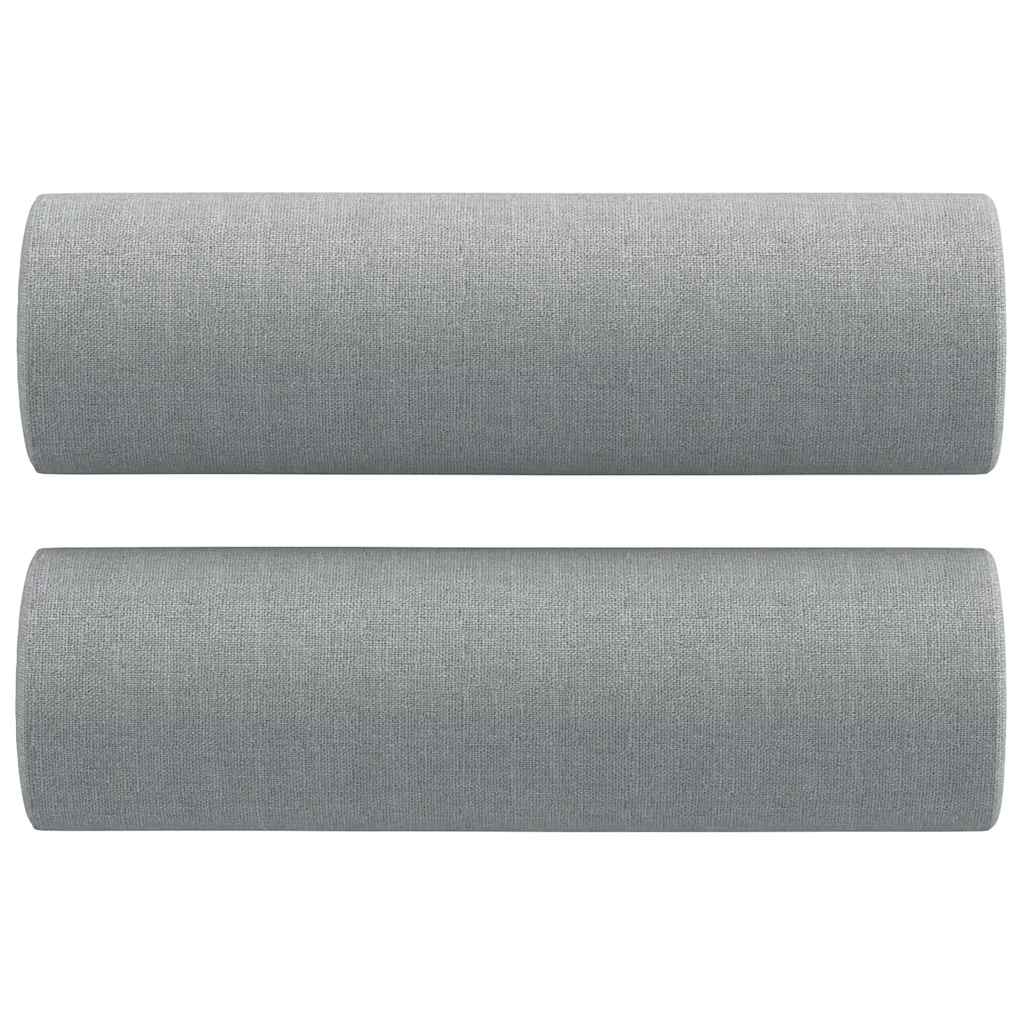 Throw Pillows 2 pcs Light Grey Ø15x50 cm Fabric