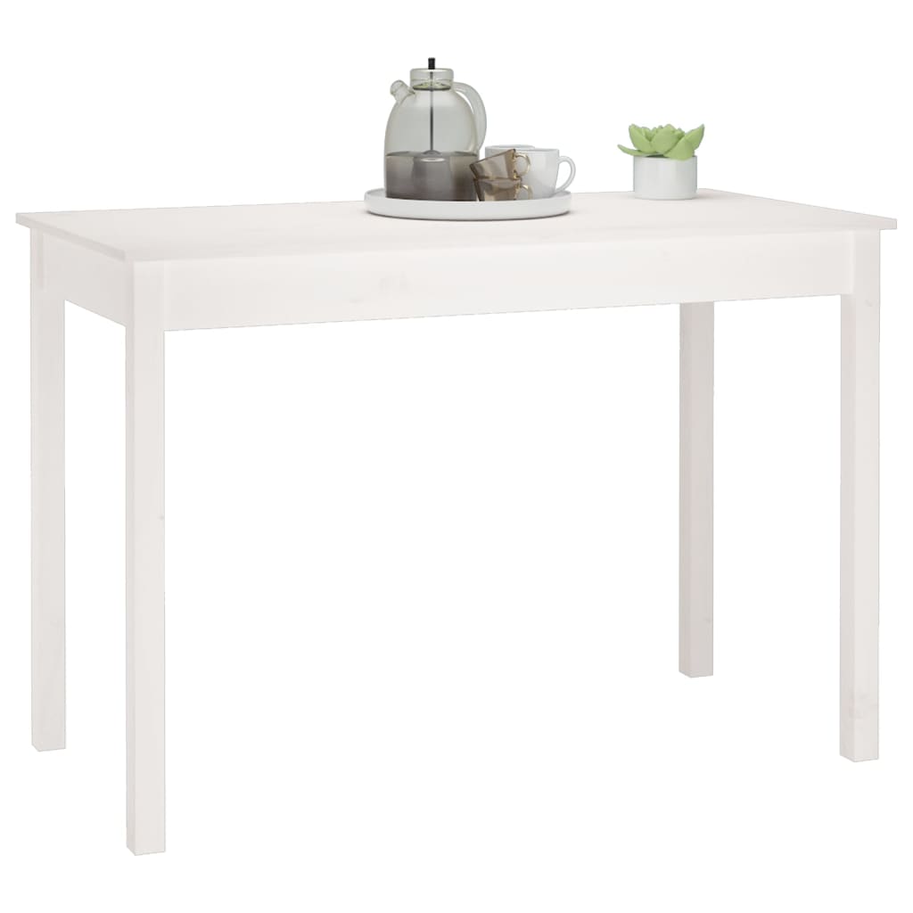 Dining Table White 110x55x75 cm Solid Wood Pine