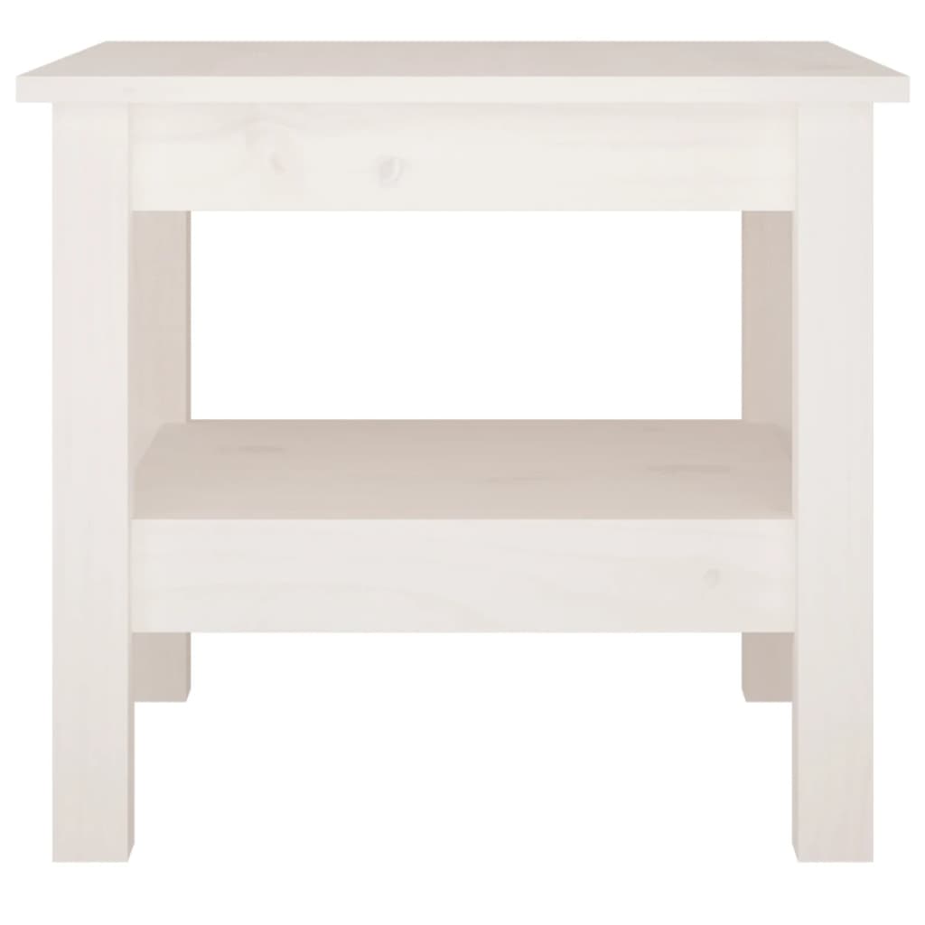 Coffee Table White 45x45x40 cm Solid Wood Pine