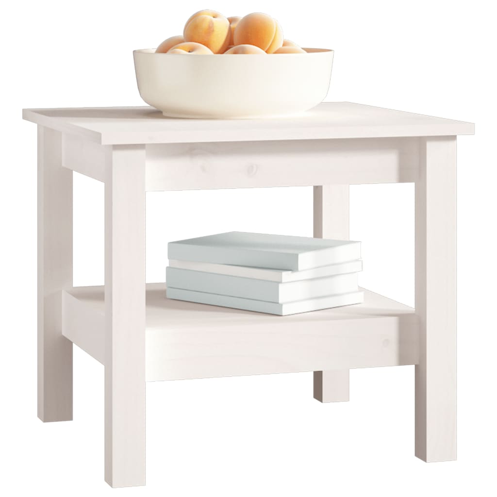 Coffee Table White 45x45x40 cm Solid Wood Pine