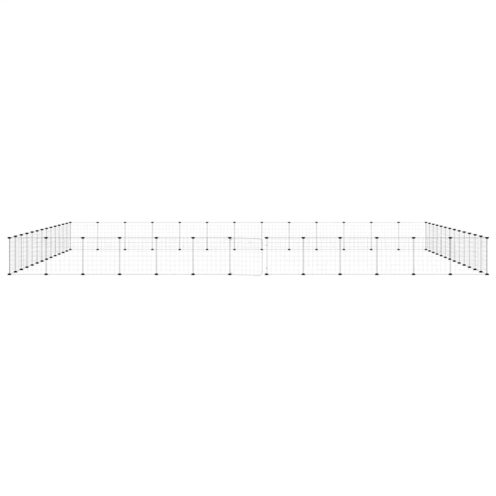 52-Panel Pet Cage with Door Black 35x35 cm Steel