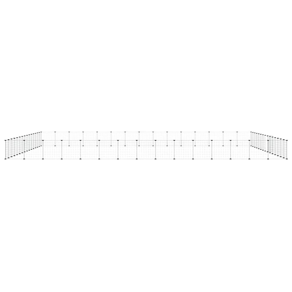 60-Panel Pet Cage with Door Black 35x35 cm Steel