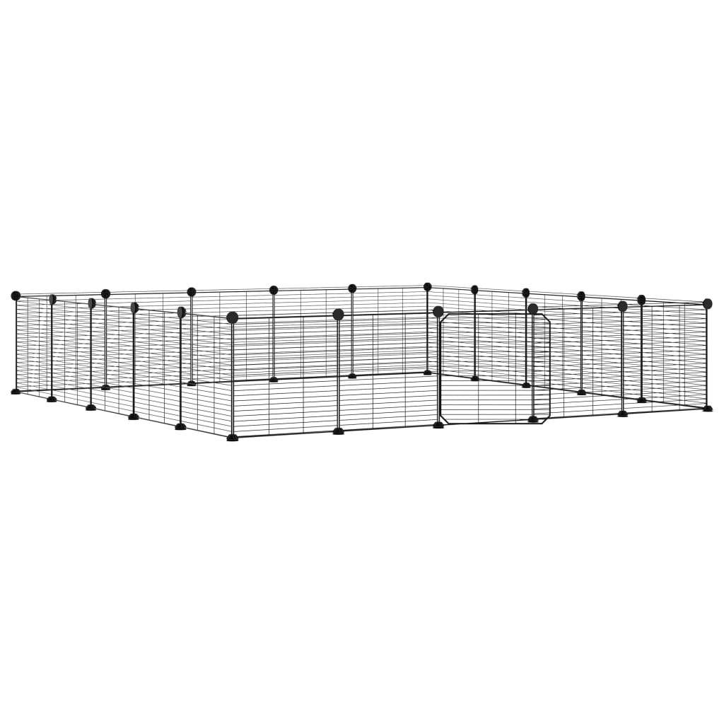 20-Panel Pet Cage with Door Black 35x35 cm Steel