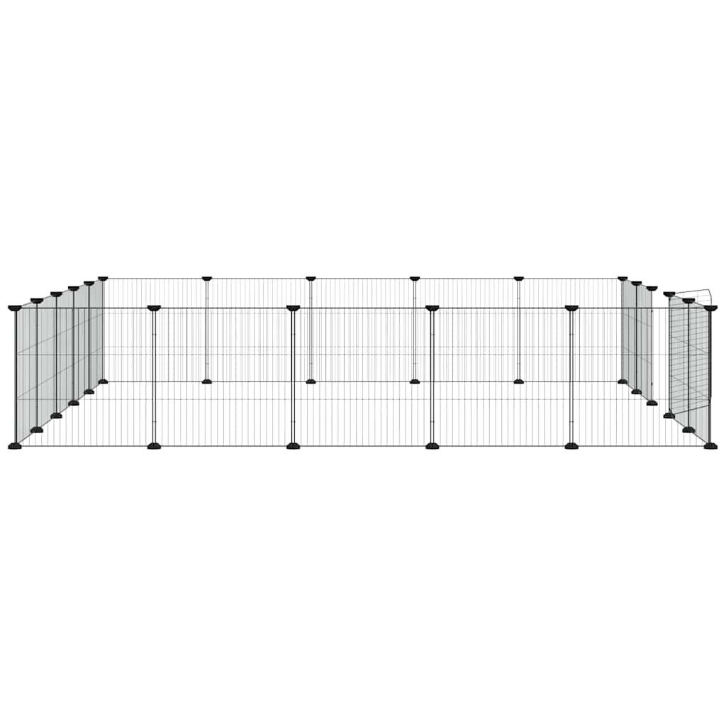 20-Panel Pet Cage with Door Black 35x35 cm Steel