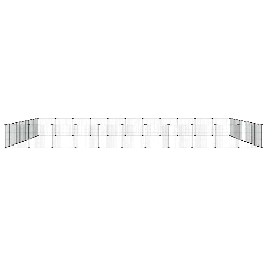44-Panel Pet Cage with Door Black 35x35 cm Steel