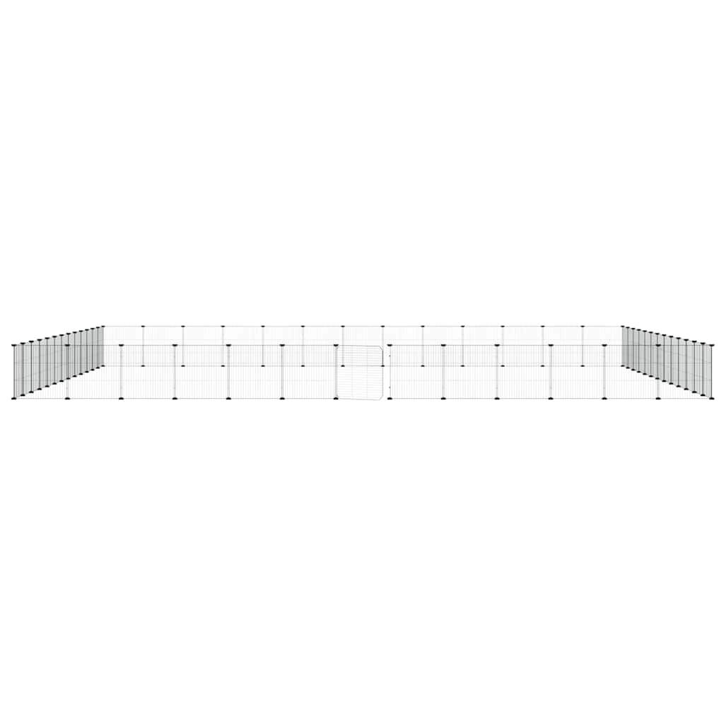 52-Panel Pet Cage with Door Black 35x35 cm Steel