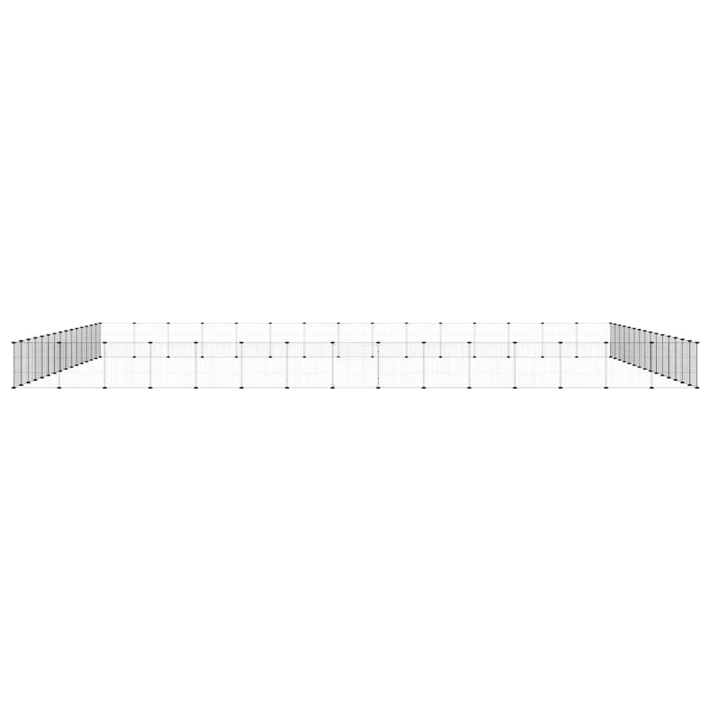 60-Panel Pet Cage with Door Black 35x35 cm Steel