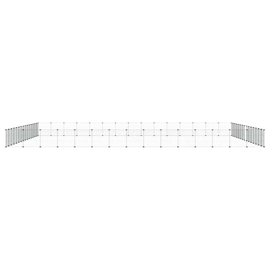 60-Panel Pet Cage with Door Black 35x35 cm Steel